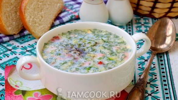 Рецепт Окрошки с помидорами на сыворотке