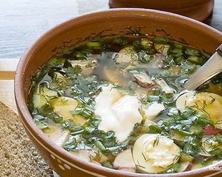 Окрошка с селедкой