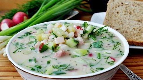 окрошка сборная мясная в ледяной чаше