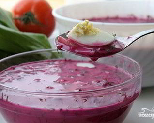 Окрошка со свеклой