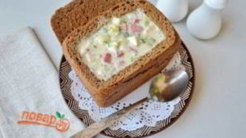 окрошка в хлебе