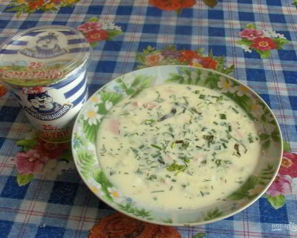 Овощная окрошка на кефире