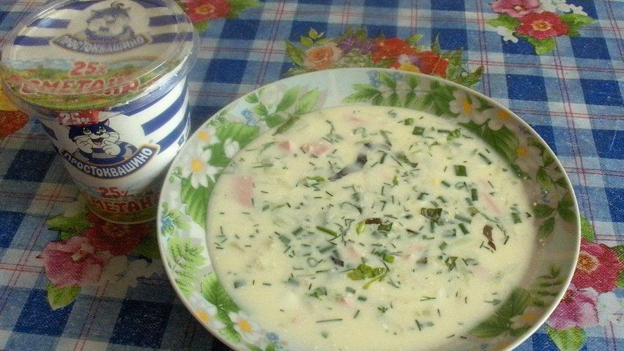 Рецепт овощной окрошки на кефире