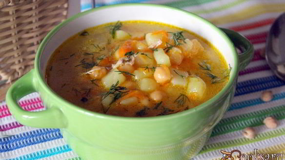 Рецепт Куриного супа с нутом и овощами