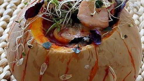 минестроне с рыбой и спагетти