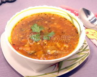 Овощной суп с баклажанами
