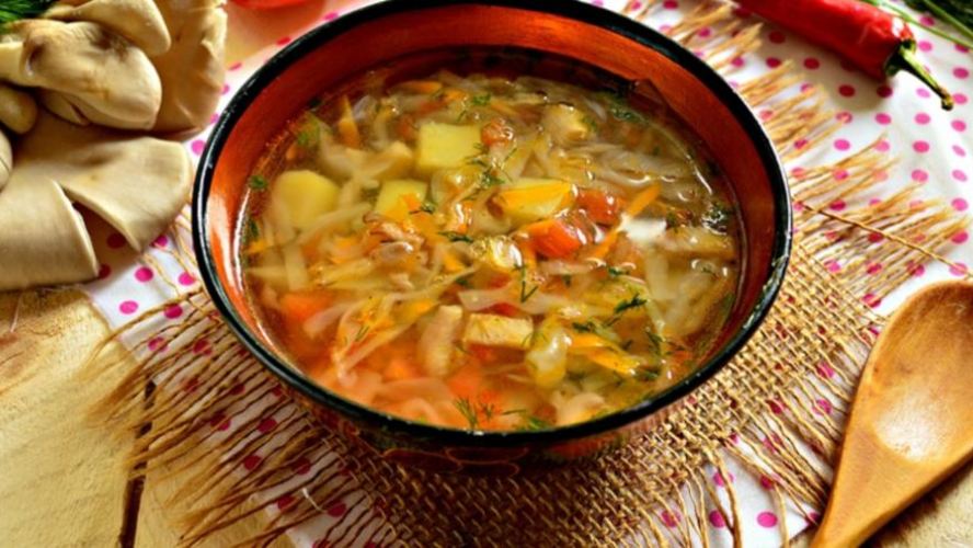 Рецепт овощного супа с грибами