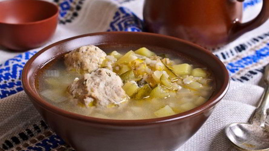 Рецепт легкого рассольника с фрикадельками