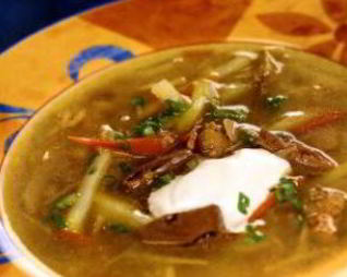 Рассольник из куриных потрошков