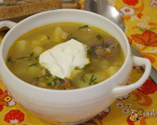 Рассольник с говяжьими почками