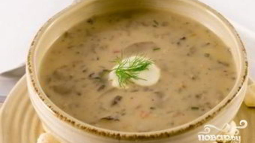 Рецепт рассольника с грибами