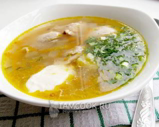 Рассольник с курицей и булгуром