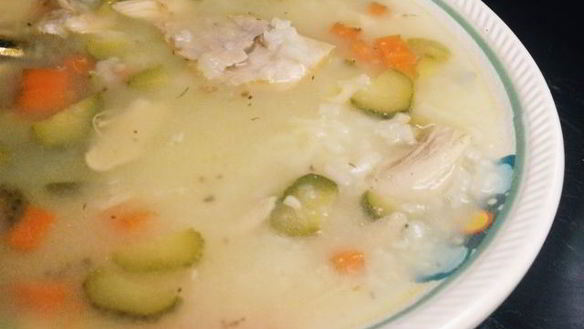 Рецепт Рассольника с курицей и рисом