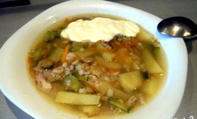 Рассольник с курицей в мультиварке