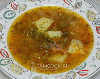 Рассольник с перловкой и говядиной