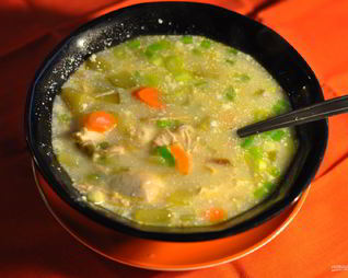 Рассольник с перловкой и курицей