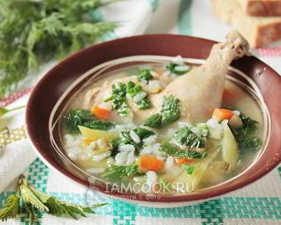 Рассольник с рисом и крапивой