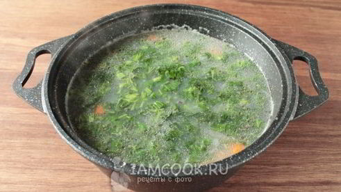 рассольник с рисом и крапивой