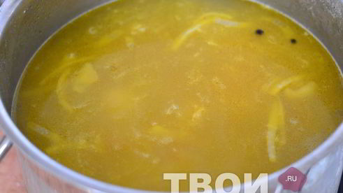 рассольник с рисом и рыбой