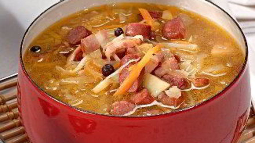 Рецепт кислых щей с копченостями