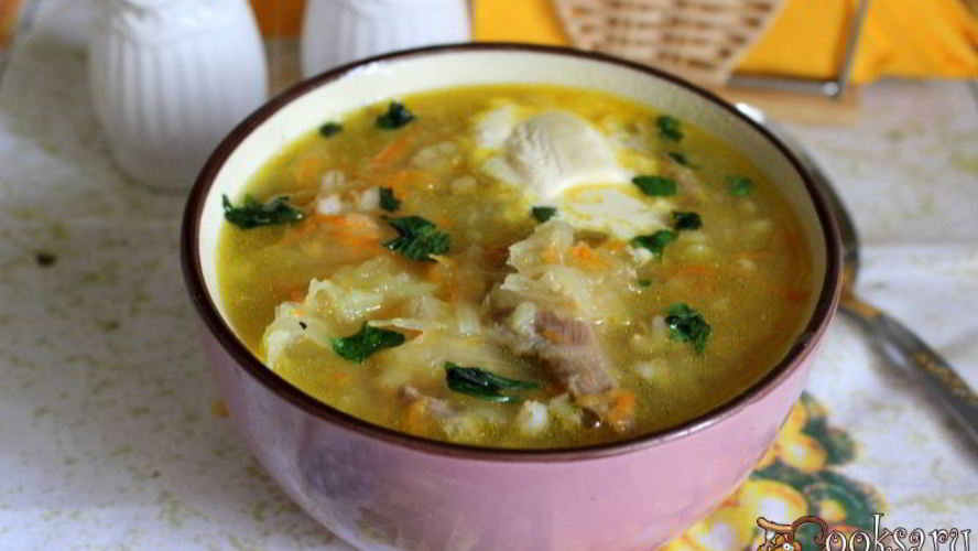 Рецепт кислых щей с перловкой