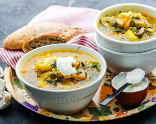 Постные щи из молодой капусты