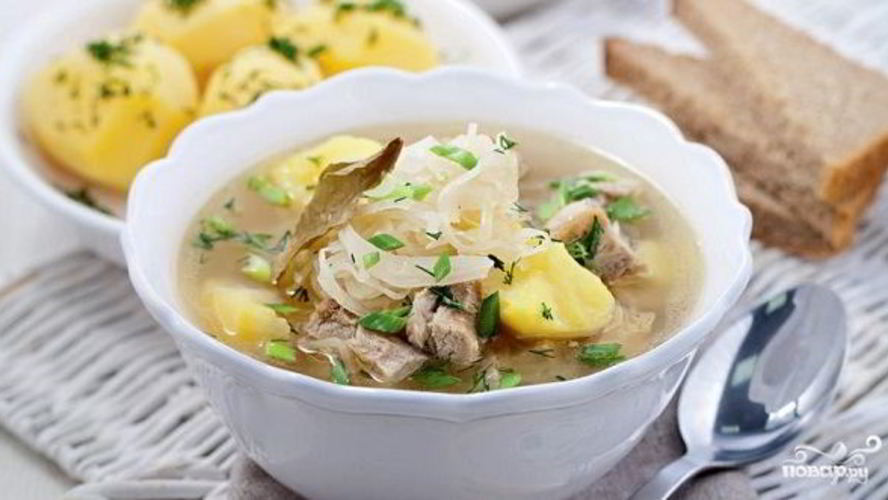 Рецепт щей из кислой капусты со свининой