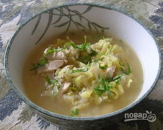 Щи из свежей капусты с курицей