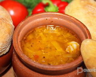 Щи из свежей капусты в горшочках