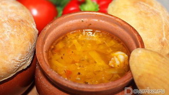 Рецепт Щей из свежей капусты в горшочках