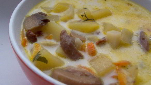 Рецепт Щей с грибами и фасолью