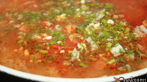 щи со свежей капустой, индейкой и острыми колбасками