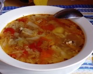 Щи со свиными ребрышками