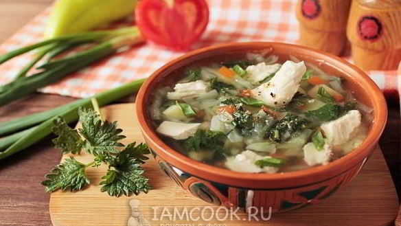 Рецепт Зеленых щей с капустой и крапивой