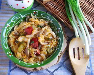 Капустная солянка с вешенками