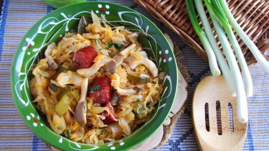 Рецепт капустной солянки с вешенками