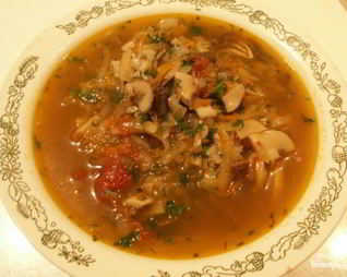 Постная солянка из свежей капусты