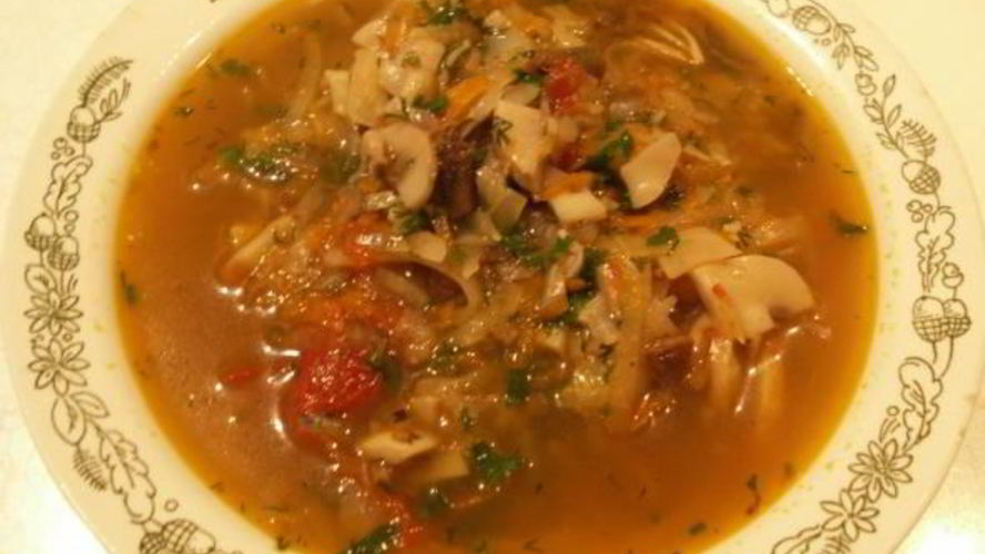 Рецепт постной солянки из свежей капусты