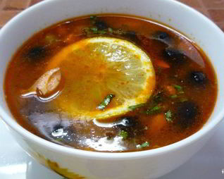 Солянка из зеленых помидор