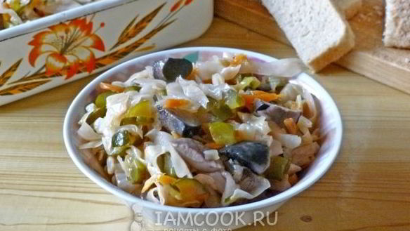 Рецепт Солянки овощной с маринованными подосиновиками