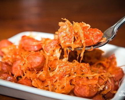 Солянка по-деревенски с сосиской