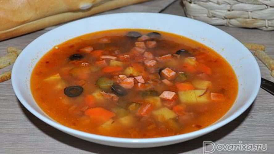 Рецепт солянки с тушенкой