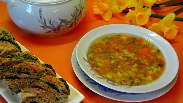 Рецепт Супа грибного с весенним хлебом