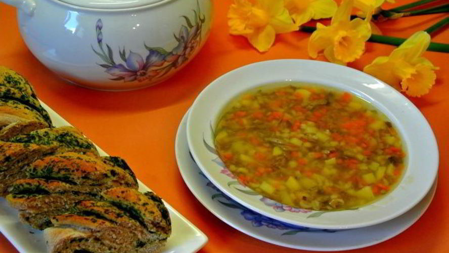 Рецепт супа грибного с весенним хлебом