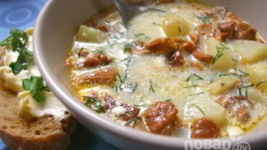 Рецепт супа из лисичек