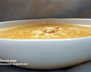 Чечевично-морковный суп-пюре с имбирем