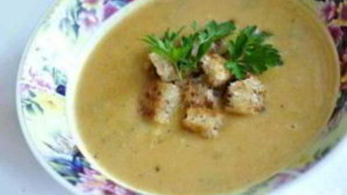 гороховый суп-пюре с оливками