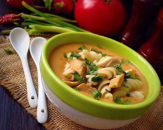Куриный суп-пюре с макаронами