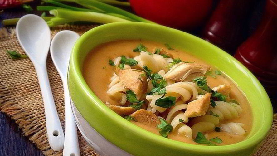 Рецепт куриного супа-пюре с макаронами