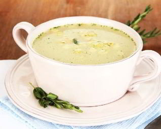 Нежный суп-пюре из курицы с грибами